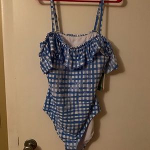 Lilly Pulitzer off the shoulder swimsuit